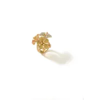 Picture Unique 18K gold-plated 925 silver ring with colored zircons, size is adjustable;