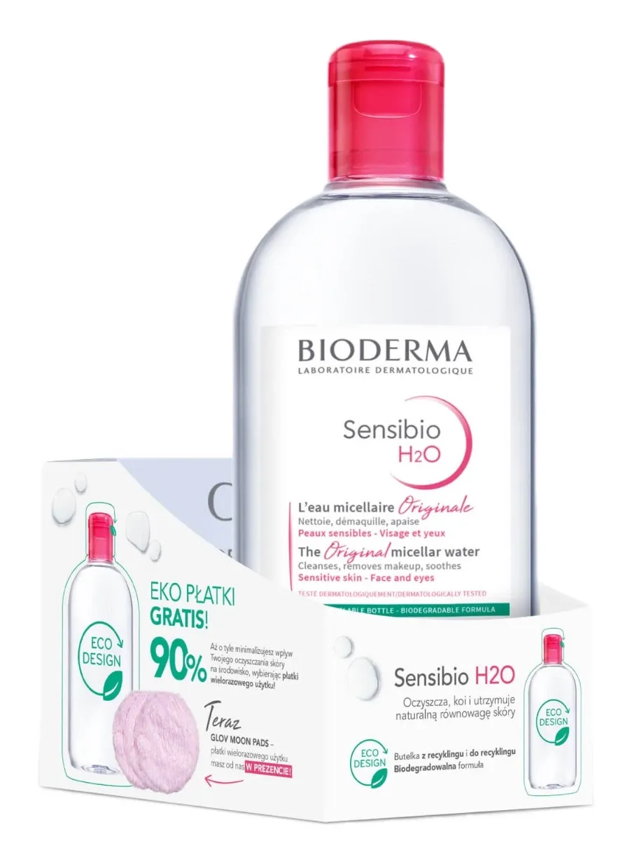 obrazek 1 Bioderma Sensibio H2O Płyn micelarny + Płatki GLOV