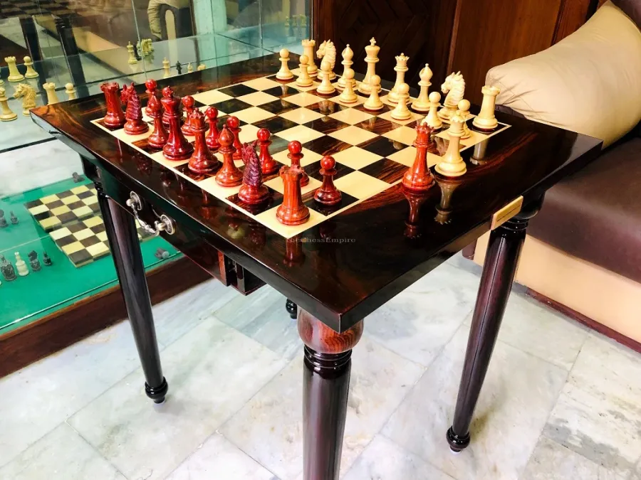 obrazek 4 Oryginalny stół szachowy z serii Victoria i figury do gry królewskiej - The Chess Empire