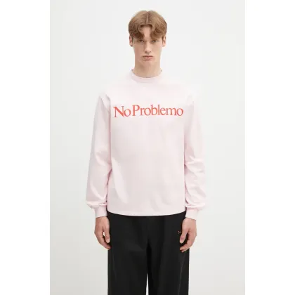 Zdjęcie No Problemo longsleeve bawełniany No Problemo LS Tee kolor różowy z nadrukiem NP6002203