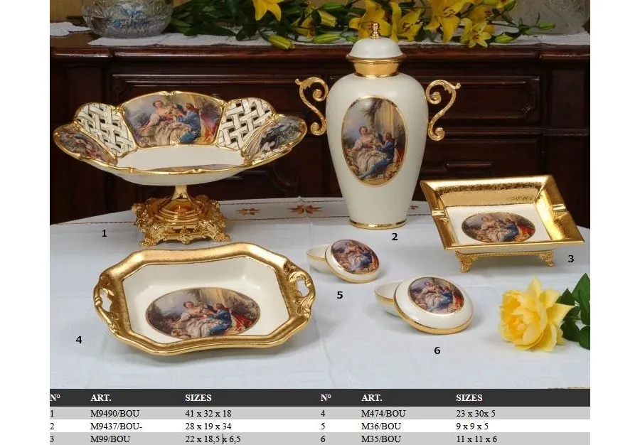 obrazek 2 Ekskluzywne akcesoria zastawy stołowej z ceramiki od włoskiej marki - styl barokowy