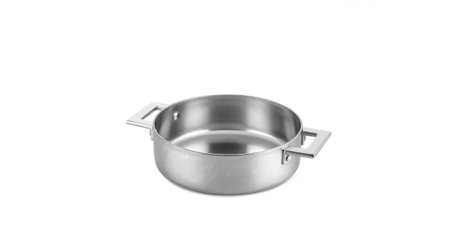 obrazek 2 Designerski płaski garnek 28 cm wykonany ze stali nierdzewnej