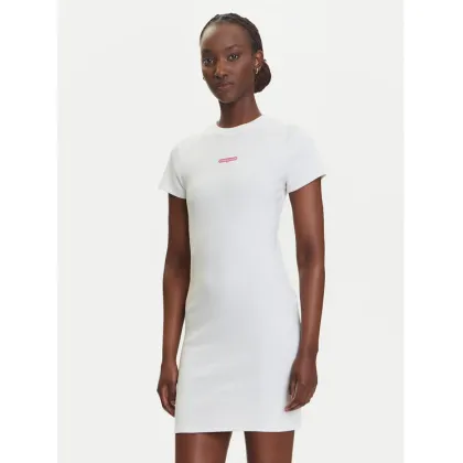 Zdjęcie Tommy Jeans Sukienka codzienna Script DW0DW21186 Écru Slim Fit