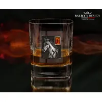 Zdjęcie Szklanka do whisky z bursztynem dla miłośnika koni