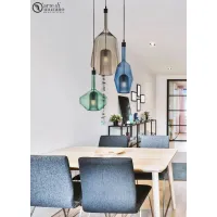 Zdjęcie Ekskluzywna lampa wisząca z trzema światłami mieszanymi szkło Murano