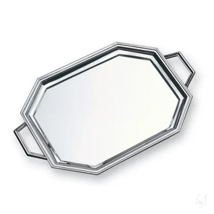 Zdjęcie Piękna ośmiokątna srebrna taca - Zaramella Argenti