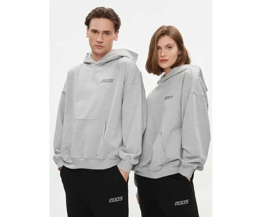 obrazek 1 2005 Bluza Unisex Basic Hoodie Szary Relaxed Fit
