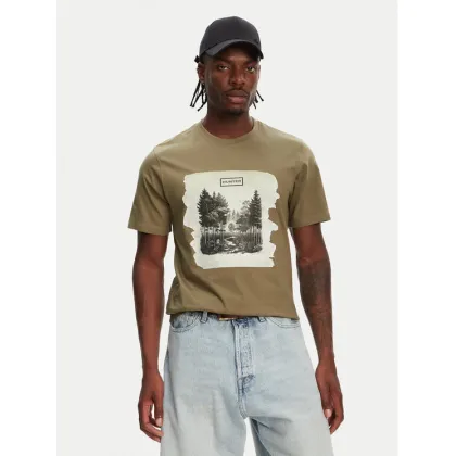 Zdjęcie Hunter T-Shirt Duart Graphic HARM0033251 Khaki Regular Fit