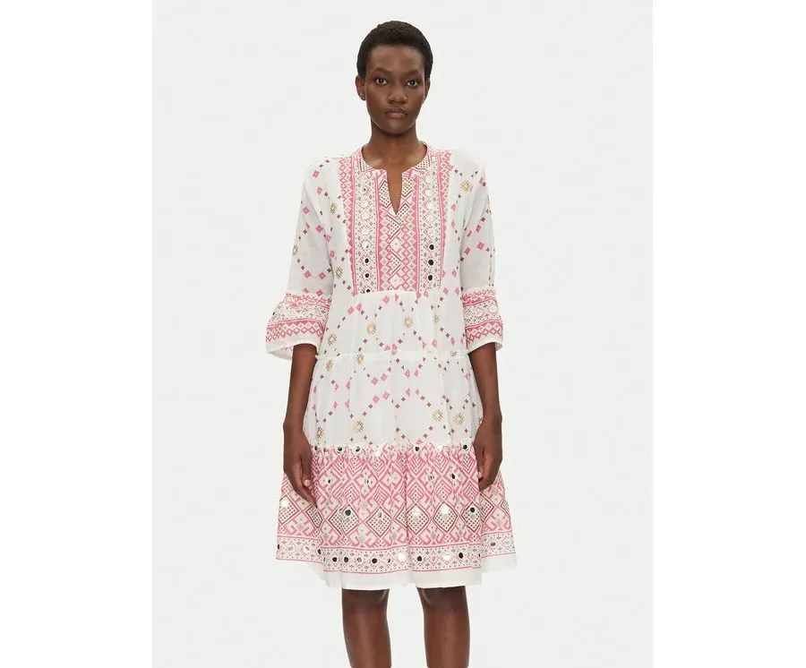 obrazek 1 Iconique Sukienka letnia IC25-037 Biały Relaxed Fit