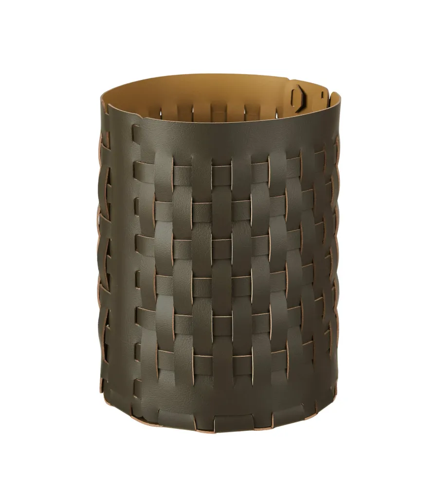 obrazek 1 Pleciony kosz Bottega Ø20xH25 w kolorze ciemnooliwkowym