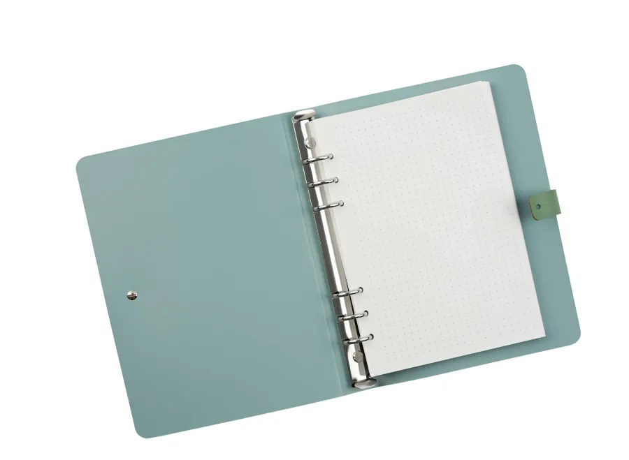 obrazek 3 Ekskluzywny skórzany segregator na dokumenty A5 w kolorze eukaliptusa