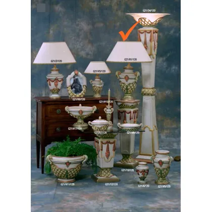 Zdjęcie Dekoracyjna lampa ceramiczna z motywem wikliny