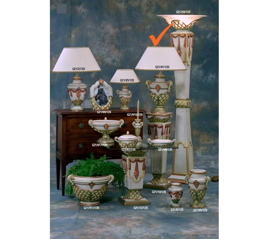 obrazek 1 Dekoracyjna lampa ceramiczna z motywem wikliny