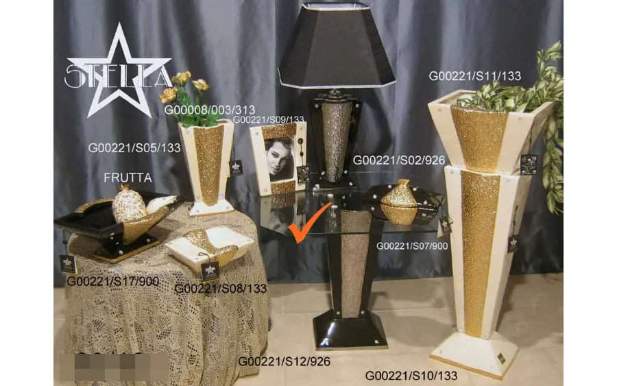 obrazek 1 Luksusowy czarny platynowy stolik z kryształkami Swarovskiego