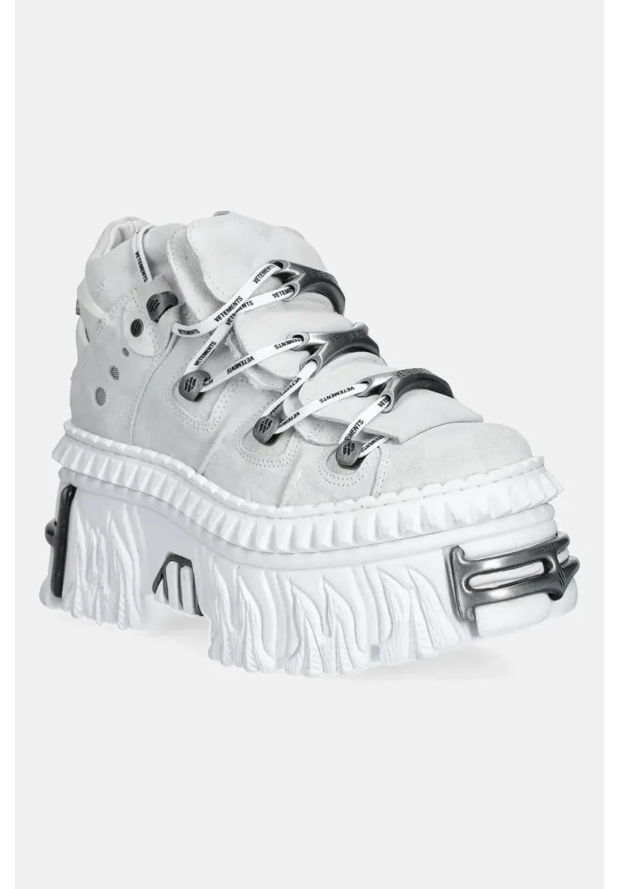 obrazek 1 VETEMENTS sneakersy zamszowe x New Rock Fire Platform kolor biały UA66SN100W
