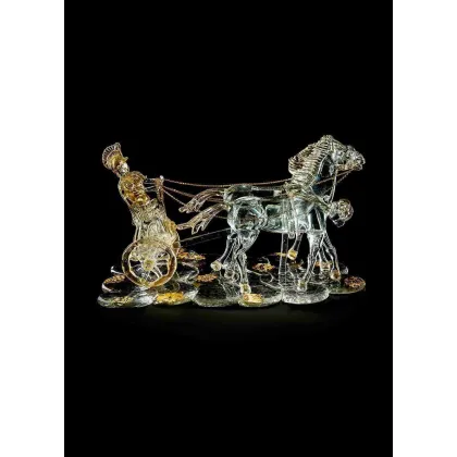 Zdjęcie Oryginalny rzymski rydwan ze szkła kryształowego i 24-karatowego złota Murano