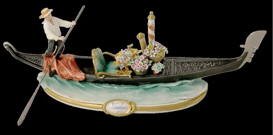 obrazek 1 Gondola z kwiatami - porcelana do gabinetu