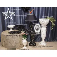 Picture Decorative black and platinum lamp made of ceramics