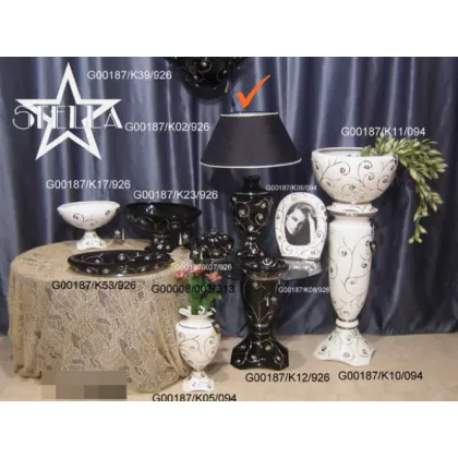 Picture Decorative black and platinum lamp made of ceramics