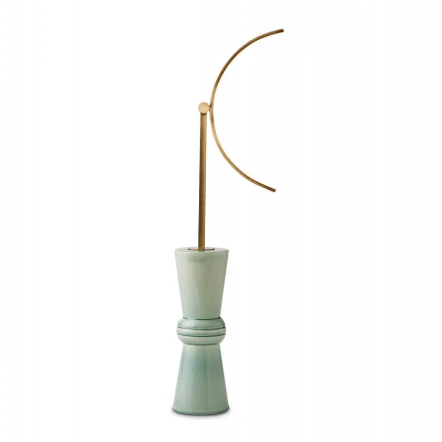obrazek 1 Lampa stołowa z mosiężną ramą H.84xL.36xP.12 cm