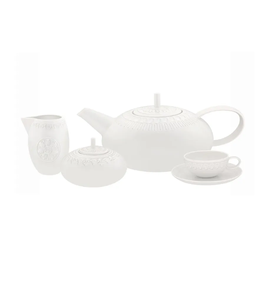 obrazek 1 Duży porcelanowy zestaw do herbaty z wyjątkowej kolekcji Ornament - Vista Alegre