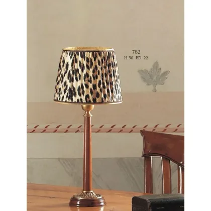 Picture Round wooden lamp with a conical shade – Il Paralume Marina