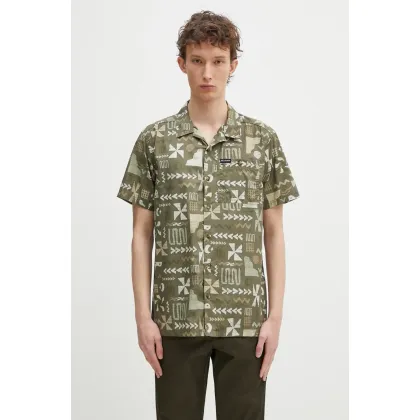 Zdjęcie Columbia koszula bawełniana Pine Canyon Short męska kolor zielony regular 2037171