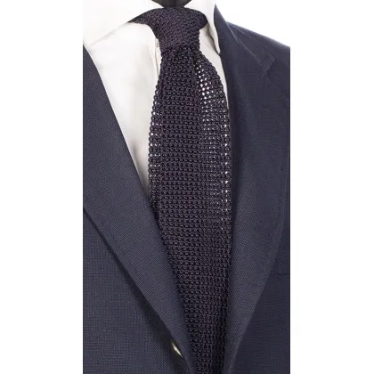 Zdjęcie Trykotowy, ciemny krawat dla mężczyzn