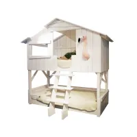 Zdjęcie Piętrowe łóżko domek z sosnowego drewna - Mathy by Bols