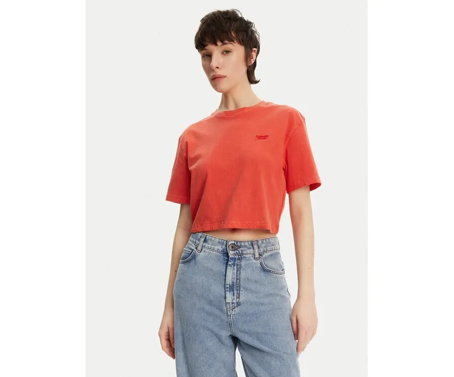 obrazek 1 Tommy Jeans T-Shirt DW0DW20324 Pomarańczowy Relaxed Fit