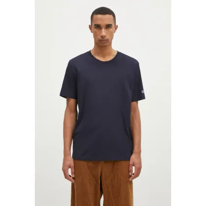 Zdjęcie Champion t-shirt bawełniany Crewneck męski kolor granatowy gładki 220713