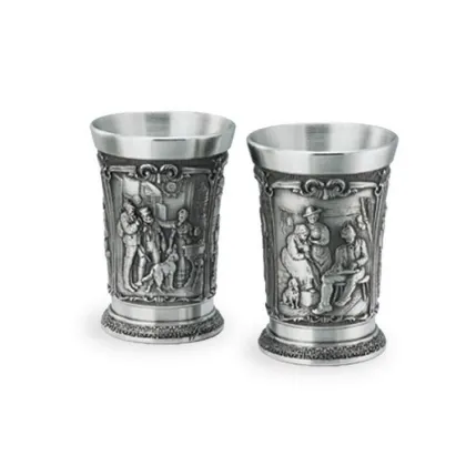Zdjęcie Para cynowych kieliszków do wódki na prezent