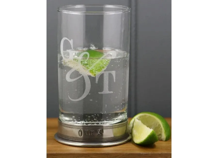 obrazek 2 Szklanka do ginu Highball „G & T” z cynową podstawą