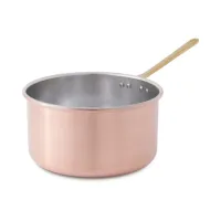 Picture Deep saucepan with handle, made of smooth galvanized copper ø 24 cm - Cu Artigiana