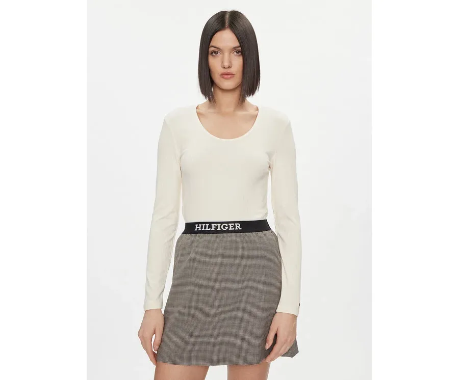 obrazek 1 Tommy Hilfiger Bluzka WW0WW41654 Beżowy Slim Fit