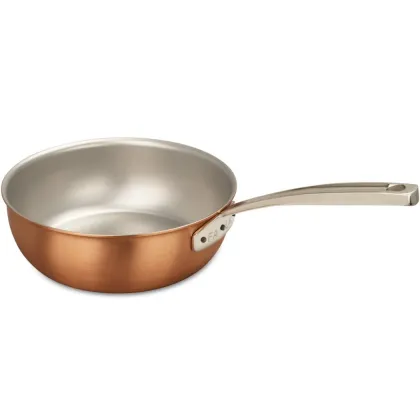 Zdjęcie Zaokrąglona patelnia z miedzi 24 cm do dań sauté