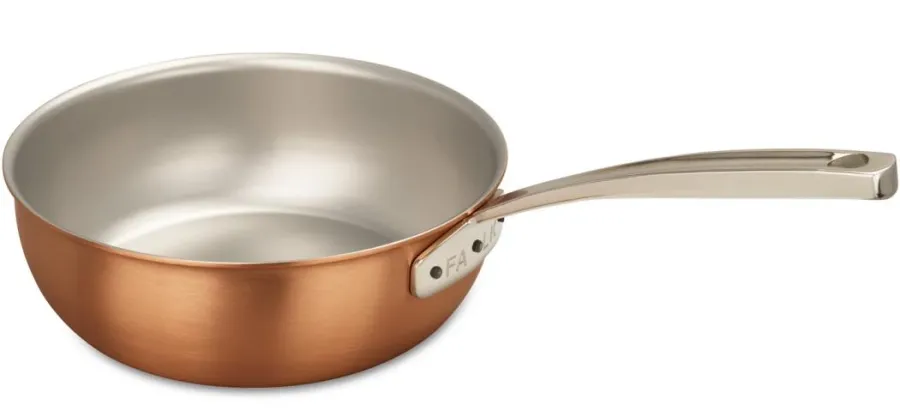 obrazek 1 Zaokrąglona patelnia z miedzi 24 cm do dań sauté