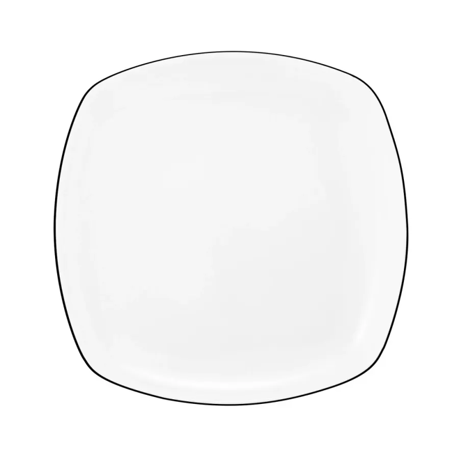 obrazek 1 Kwadratowy porcelanowy talerz śniadaniowy 20 cm ze zdobieniem czarną obwódką - Seltmann Weiden