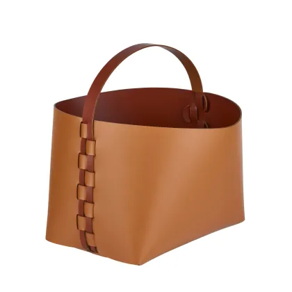Zdjęcie Kosz Helena z rączką 35x30xH26 cm w stylowym kolorze jasnego bursztynu