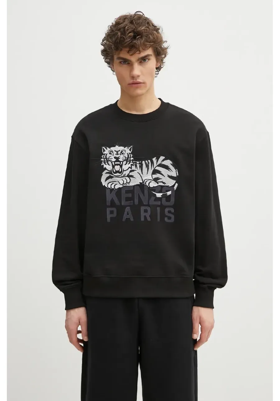 obrazek 1 Kenzo bluza bawełniana męska kolor czarny z aplikacją FF55SW2634MF.99J