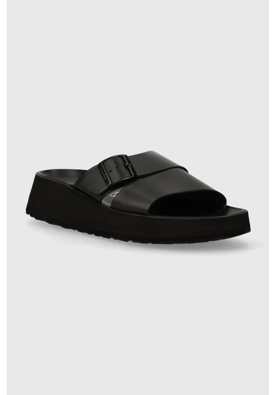obrazek 1 Birkenstock klapki skórzane BIRKENSTOCK X PAPILLIO Almina damskie kolor czarny na platformie 1026872