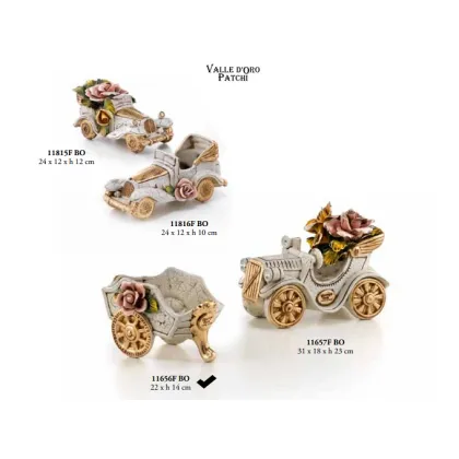 Picture Ceramic cart with a rose - Valle d'oro Patchi