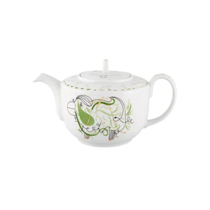Picture Folkifunki white porcelain tea pot with an expressive motif - Vista Alegre