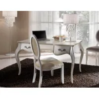 Picture A stylish desk with drawers in gray patinated white