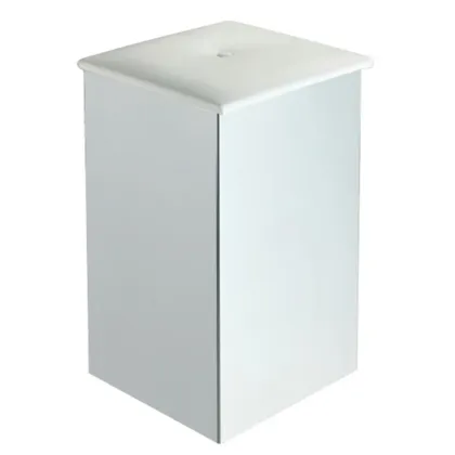 Zdjęcie Stołek z pojemnikiem z eko-skóry i stali nierdzewnej - Stilhaus