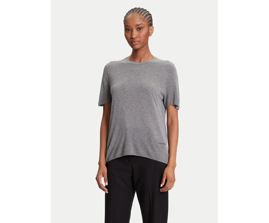 obrazek 1 Calvin Klein Sweter LV044A307G Szary Regular Fit