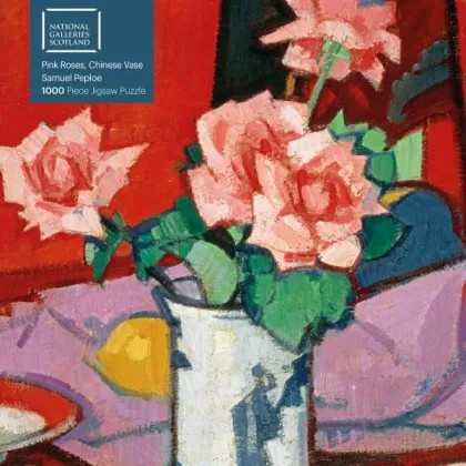 Zdjęcie Puzzle dla dorosłych National Galleries Scotland - Samuel Peploe: różowe róże, chiński wazon - Flame Tree Publishing