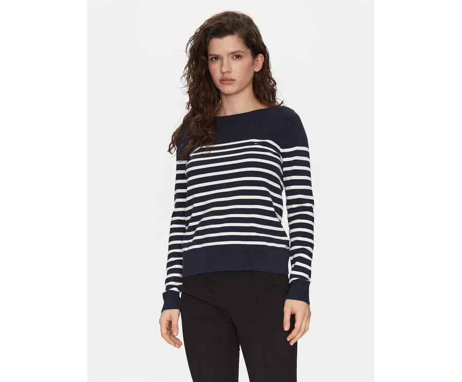 obrazek 1 Tommy Hilfiger Sweter WW0WW40099 Granatowy Regular Fit