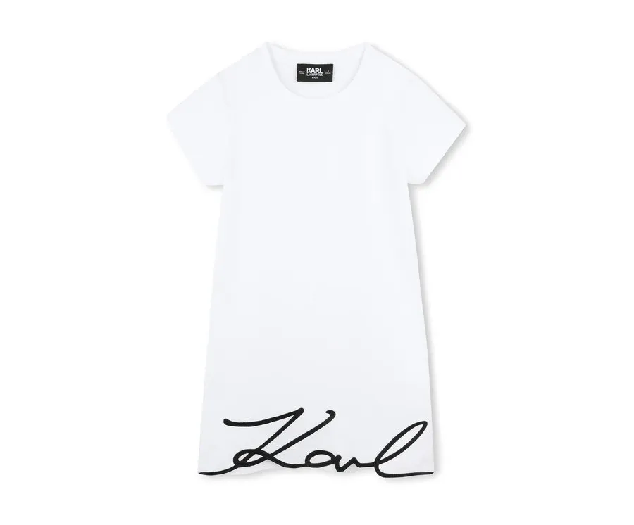 obrazek 1 Karl Lagerfeld Kids Sukienka codzienna Z30454 S Biały Regular Fit