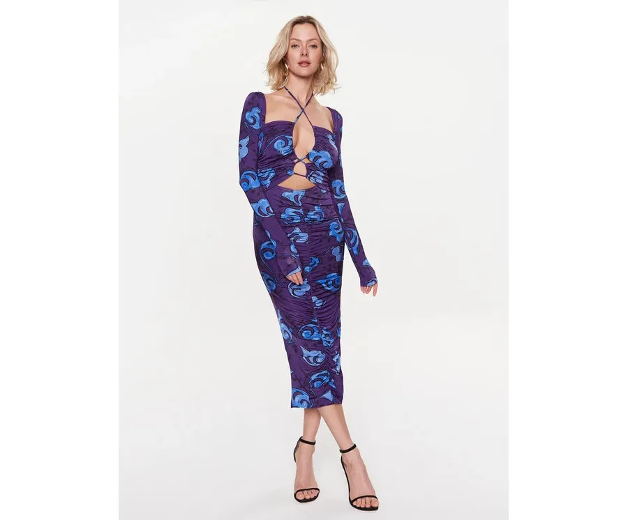 obrazek 1 Versace Jeans Couture Sukienka codzienna 74HAO922 Fioletowy Regular Fit